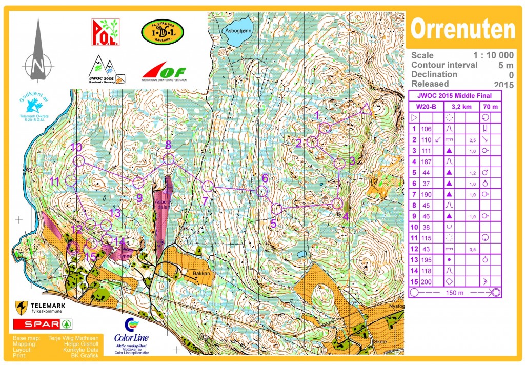 JWOC 2015 Middle Final W20 B Map