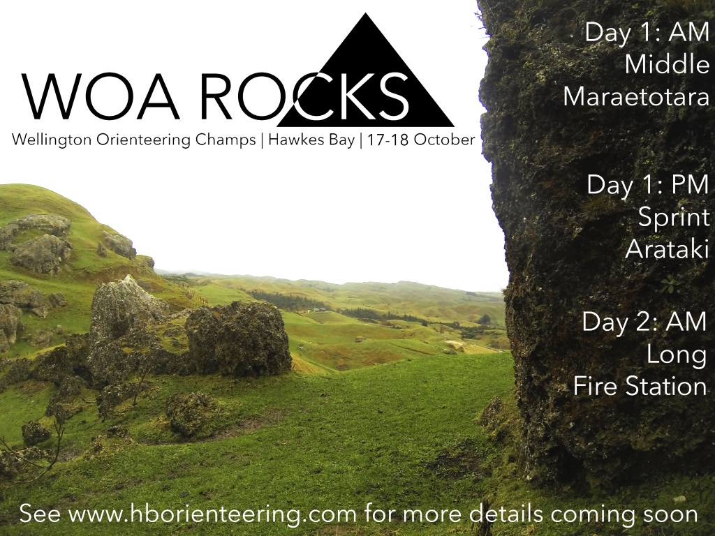 WOA – Wellington Orienteering Champs 17th-18th October Hawkes Bay
